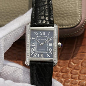 Cartier tanque serie W5200027 reloj tamaño 31x41mm correa de hombre reloj mecánico