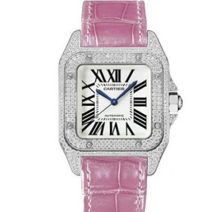 Cartier Santos serie reloj mecánico para mujer de diamantes esencial para los tiranos locales
