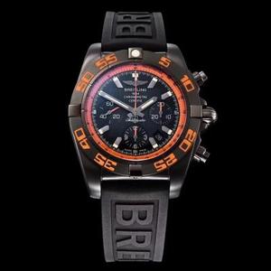 GF Black Hawk Centennial LING Ultimate Chronograph (Chronomat 44 Raven) Correa de goma negra