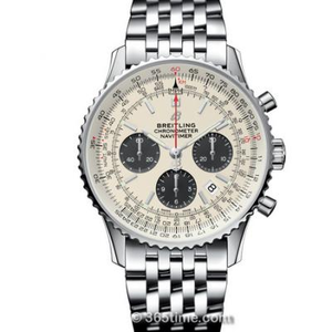 GF Factory Breitling Aviation Chronograph 1 B01 Chronograph, cronógrafo mecánico automático para hombre, placa blanca, banda de acero