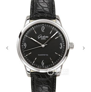 FK Glash-tte Original 1-39-52-10-02-01 Reloj mecánico de la correa de los hombres placa negra.