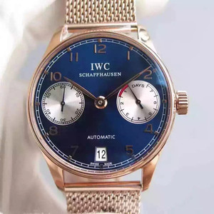 IWC Portugués Siete Edición Limitada Portugués 7a Cadena V4 Edición Mecánico Reloj De Hombre Superficie Azul