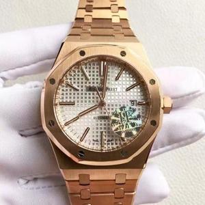 [Disparo real] JF boutique Audemars Piguet Royal Oak serie de acero de oro rosa completo modelos masculinos 15400,41mm, hembra 15450,31mm