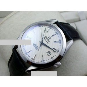 Correa de cuero suiza de alta imitación Omega OMEGA Seamaster serie automatica espalda mecánica blanco reloj de los hombres movimiento suizo