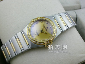 Suizo OMEGA Omega Constellation Serie 160Th Anniversary Original Quartz Movement Dos Manos Reloj de Mujer (Oro)