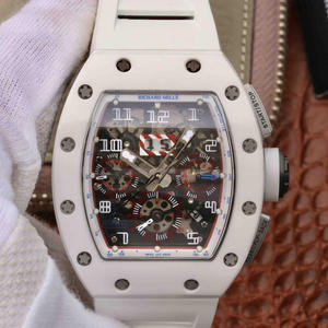 KV factory Richard Mille RM-011 reloj mecánico de alta calidad para hombre de edición limitada de cerámica blanca.