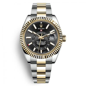 réplica de reloj mecánico de los hombres Rolex Oyster Perpetual SKY-DWELLER serie m326933-0002.