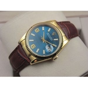 Reloj suizo Rolex Rolex reloj Datejust 18K oro cuero digital escala reloj de hombre Reloj de oro reloj suizo ETA movimiento