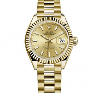 Alta imitación Rolex Datejust serie m279178-0001 señoras reloj mecánico 18k oro 31mm