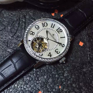 Replica Jaeger-LeCoultre serie de citas hembra tourbillon manual mecánico sinuoso nácar reloj de cinturón literal de madre de perla