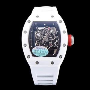 KV Taiwan Factory RM055 White Pottery Series Net Red Hot Style Men's Mechanical Watch White Tape