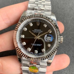 N fábrica nueva réplica Rolex Datejust 904 versión de acero reloj mecánico para hombre (placa negra) con cinco cuentas