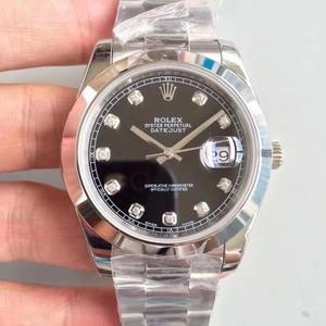 Rolex Datejust 41MM Nueva edición plegable hebilla negro cara diamante reloj mecánico de hombre