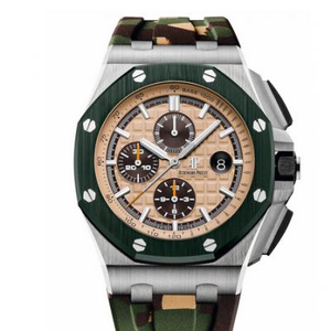 JF tehdas Audemars Piguet Royal Oak 26400 vihreä keramiikka "naamiointi" sarja miesten chronograph mekaaninen kellot uusin uusi.