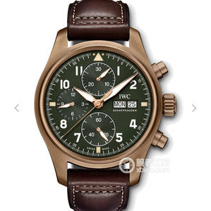 ZF IWC Spitfire Pilotin Chronograph Bronze Watch IWC IW387902 Korjaa kaikki puutteet markkinaversio