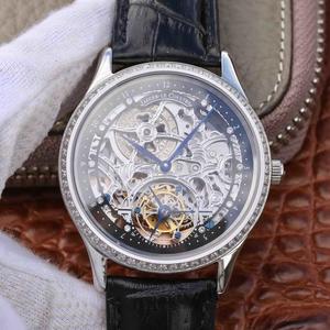 LH Jääkäri-LeCoultre Master-sarja Tourbillon Automaattinen liike Hollow Diamond Rose Gold Miesten Watch