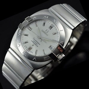 Swiss Omega OMEGA Constellation Series Men's Watch Double Eagle Automatic Mechanical Transparent Men's Watch White Face Swiss Original Movement