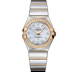 V6 Factory Omega Constellation Series 123.25.27.60.55.008 Ladies Quartz Watch 27mm Yksi yhteen kaiverrettu aito timantti