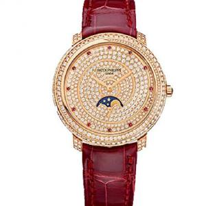 Yksi yhdelle tarkkuudella jäljitelty Patek Philippe Complication Series 4968 / 400R-001 timanttien naisten mekaaninen kello
