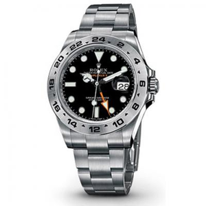 N Factory Rolex 216570-77210 Explorer Type 2 Sarja V7 Ultimate Edition GMT Musta Pinta