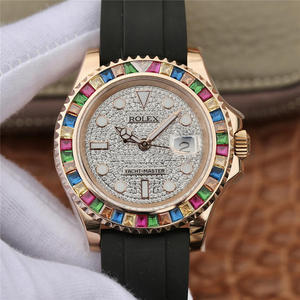 KS Rolex kultajahti Rolex m116655-0005 timanttisormisilla kirjaimellisilla kuminauhoilla, automaattinen mekaaninen liike miesten kello.