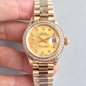 [Korkein laatu] Rolex Lady Datejust 28mm mekaaninen katsella kultaa