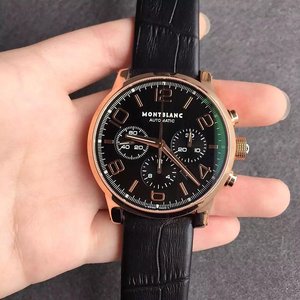 Montblanc TimeWalker Musta Face Gold tapauksessa täysin automaattinen kaliiperi 7750 Watch