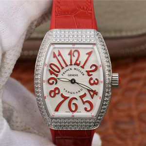 Franck Muller Vanguard V32 montre dames, la montre s’inspire de son design magnifique et sa forme unique, avec cadran en relief soleil