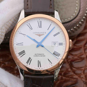 AF Longines Pioneer Series Men's Mechanical Watch New Style Slim Arc-shaped Case Blue Needle Between Gold AF Longines Pioneer Series Men's Mechanical Watch New Style Slim Arc-shaped Case Blue Needle Between Gold