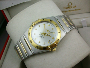 Montre mécanique automatique OMEGA Omega Constellation Series en or 18 carats pour homme (cadran blanc) Montre mécanique automatique OMEGA Omega Constellation Series en or 18 carats pour homme (cadran blanc)