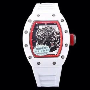 The latest masterpiece of KV Taiwan factory! Richard Mille RM055 white rubber strap new pure white rubber strap