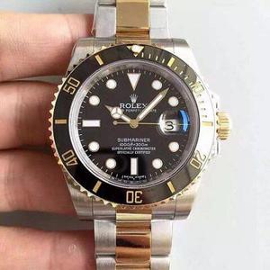 N Factory Rolex Golden Black Water Ghost Top Replica Watch Version réplique parfaite