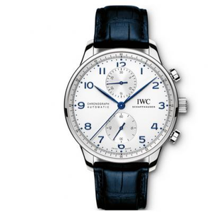 ZF montre d’usine IW371446 Portugais aiguille bleue en cuir chronographe automatique montre mécanique V2 version.