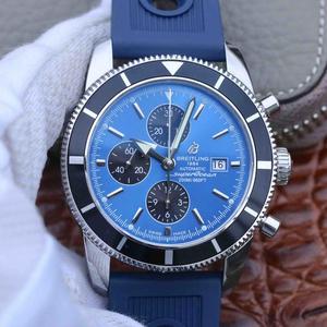 OM Breitling Super Ocean Series Chronograph Men's Mechanical Watch Rubber Band Blue Surface