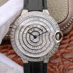 One to one replica Cartier blue balloon square diamond starry men's mechanical watch [people-friendly version]