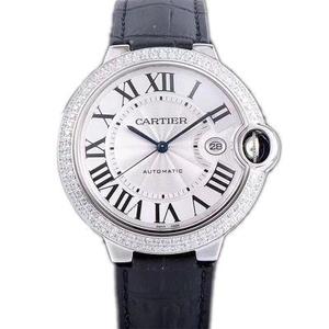 V6 Factory Re-engraved Cartier Blue Balloon Series WE9009Z3 Watch with Diamond Belt