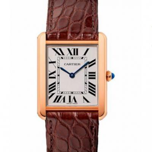 K11 factory Cartier TANK tank series quartz women's watch 18k rose gold one-to-one replica watch.