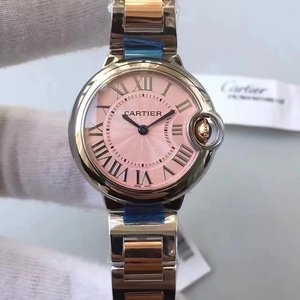 Gold Cartier Blue Balloon Series W69002Z2 33mm Women's Quartz Watch Top Replica (White Version) .