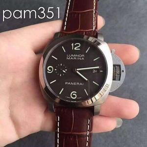 [KW] Panerai pam351 p9000 automatic winding movement leather strap function, hour, minute, second and date display.