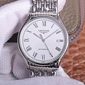Longines magnificent series L4.921.4 lasted ten months of ingenuity, ultra-thin steel belt men's mechanical watch white face