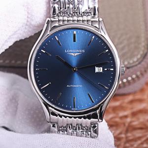 Longines magnificent series L4.921.4 lasted ten months of ingenuity, ultra-thin steel band men's mechanical watch blue surface