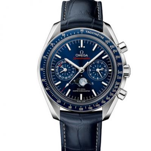 JH factory replica Omega Speedmaster series 304.33.44.52.03.001 chronograph blue face model.