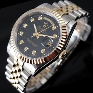 Swiss Rolex Rolex Collector's Edition Automatic Mechanical Men's Watch Swiss ETA Movement Package 18K Gold Black Face Diamond Scale Dual Calendar Men's Watch