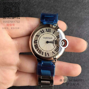 V6 Factory Cartier Blue Balloon Ladies Quartz Watch 316 Stainless Steel Sapphire Mirror