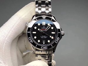 Omega Seamaster 300M New Waves Back Transparent Men Mechanical watch black version.