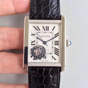 ZF Factory Cartier Tank Series Model W5200027 Men's Mechanical Watch with Alligator Leather.