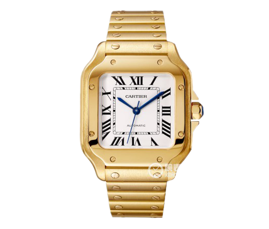 BV Cartier New Santos (Men's Large) Case: 316 Material Dial 18K Gold Watch - Click Image to Close