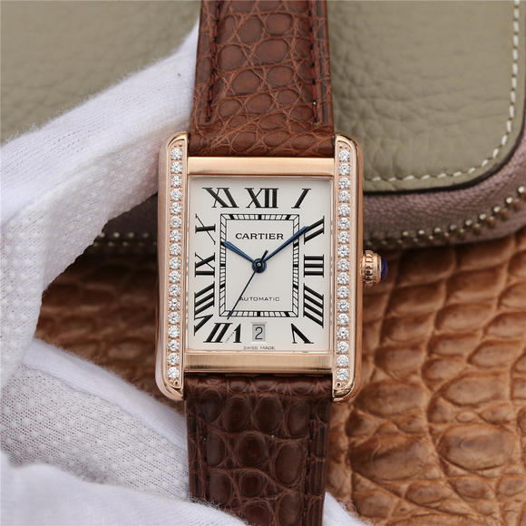 Cartier tank series W5200027 watch watch size 31x41mm men's belt mechanical watch - Click Image to Close