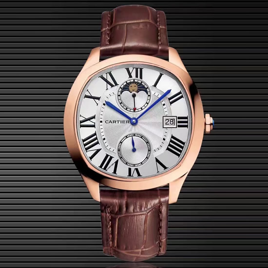 New Cartier Sun Moon Star Square Mechanical Men's Watch Rose Gold Multiple Styles - Click Image to Close