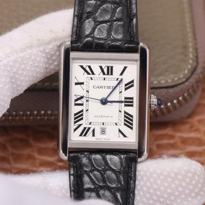 A8 CARTIER TANK SOLO Ultra-thin Men's Watch American Alligator Leather Strap. Men's Automatic Mechanical Watch - Click Image to Close